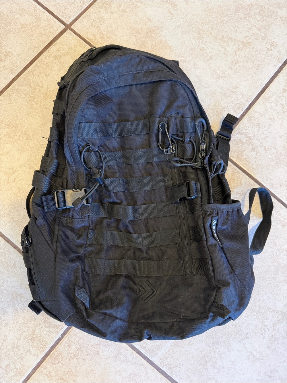 Men's Black Tactical MOLLE Backpack - Durable Everyday Carry
